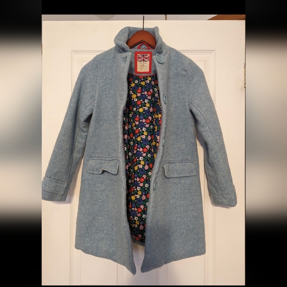 Mini Boden Wool Blend Coat with Quilted Floral Lining - Picture 1 of 8